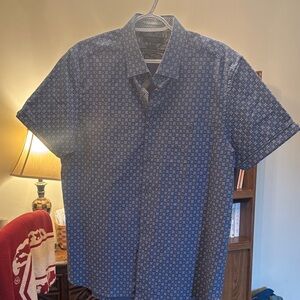 Ted Baker Navy Geometric Button Down Shirt